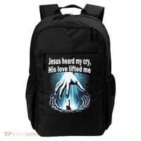 Jesus Heard My Cry His Love Lifted Me Backpack thumb 0