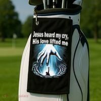 Jesus Heard My Cry His Love Lifted Me Golf Towel thumb 2