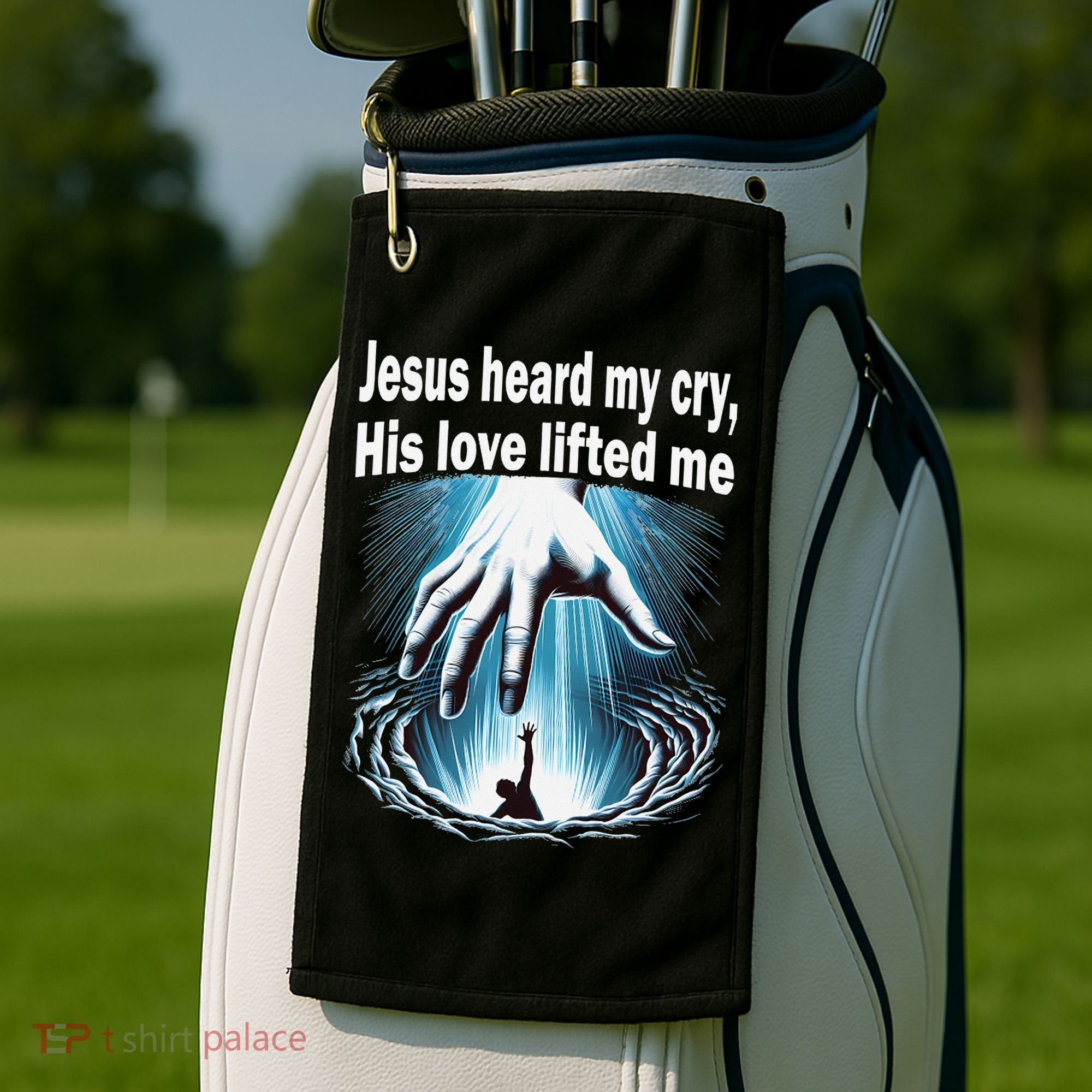 Jesus Heard My Cry His Love Lifted Me Golf Towel