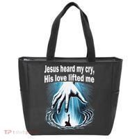 Jesus Heard My Cry His Love Lifted Me Tote Bag thumb 0