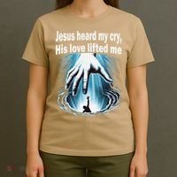 Jesus Heard My Cry His Love Lifted Me T-Shirt thumb 4