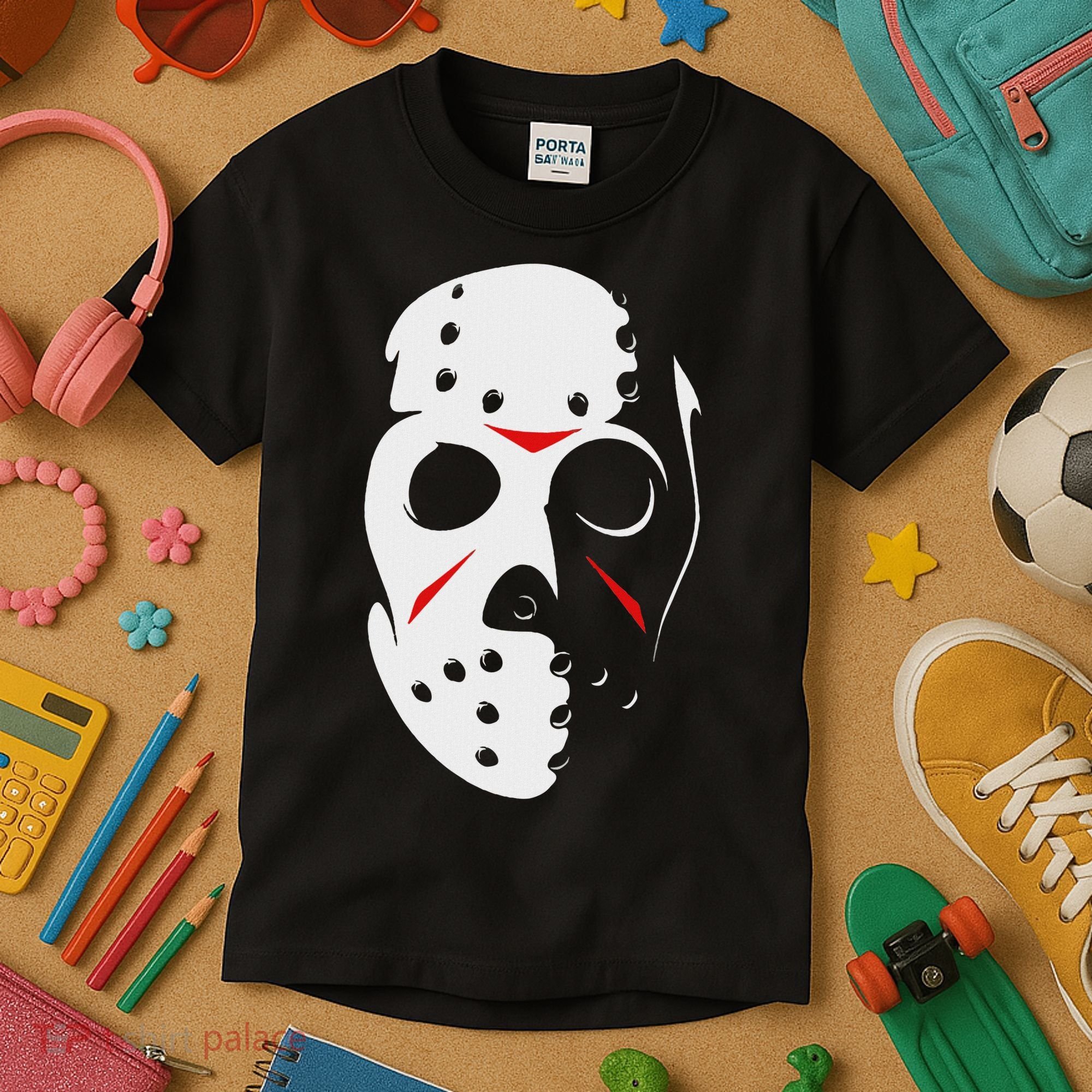 Jason Hockey Mask Halloween Friday 13th Kids T-Shirt