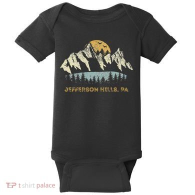 Jefferson Hills Pa Mountain Sunset Design Baby Bodysuit