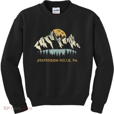 Jefferson Hills Pa Mountain Sunset Design Kids Sweatshirt