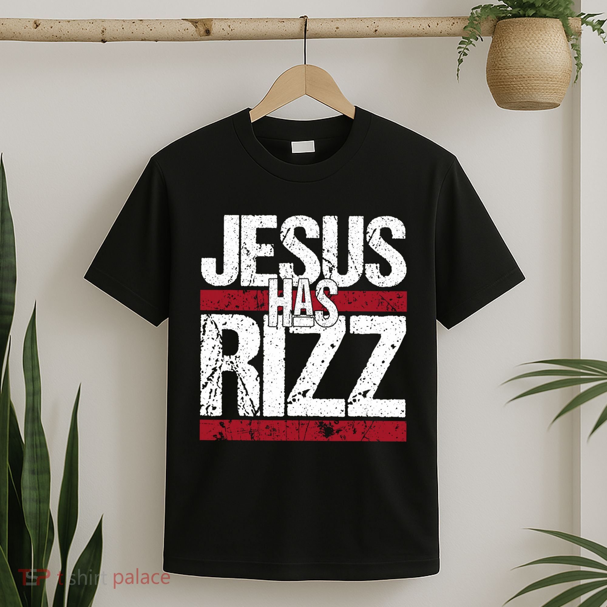 Jesus Has Rizz Simple Christian Faith Believer God Quote T-Shirt