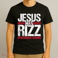 Jesus Has Rizz Simple Christian Faith Believer God Quote T-Shirt thumb 3