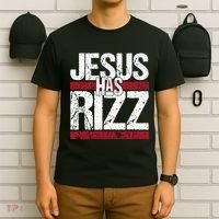 Jesus Has Rizz Simple Christian Faith Believer God Quote T-Shirt thumb 6