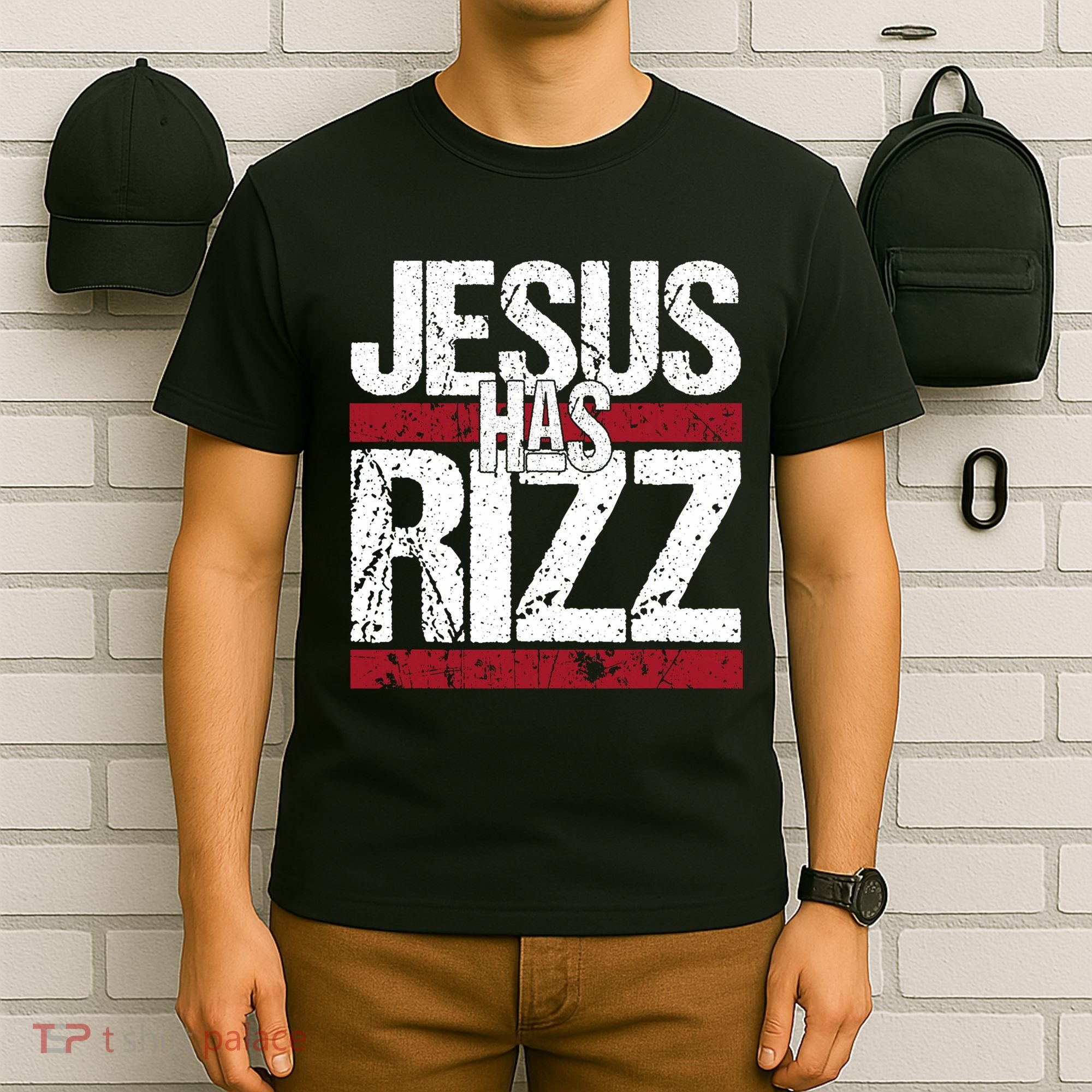 Jesus Has Rizz Simple Christian Faith Believer God Quote T-Shirt