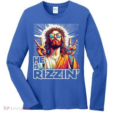  Jesus Has Rizzen Easter Christian Women's Long Sleeve Shirt