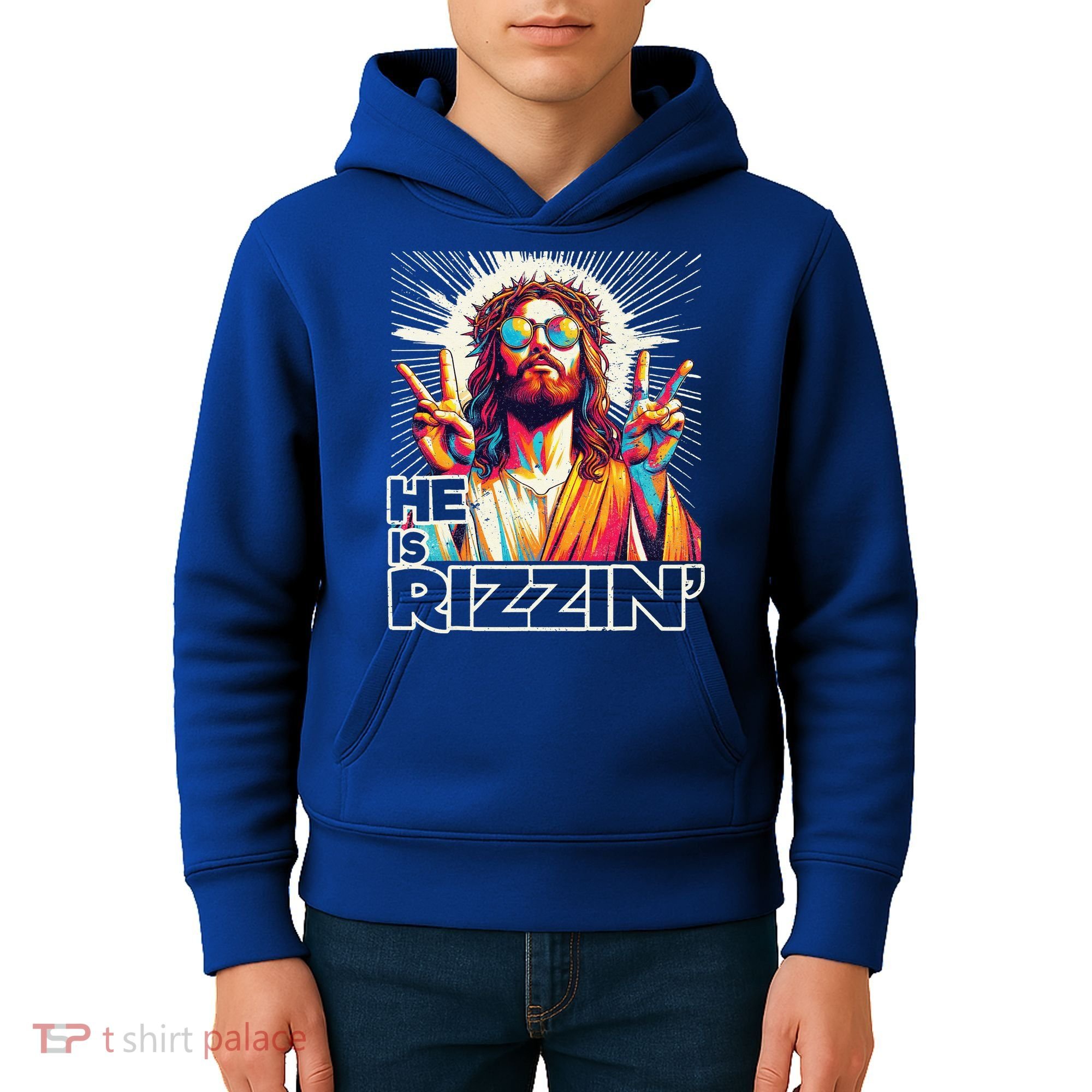  Jesus Has Rizzen Easter Christian Kids Hoodie