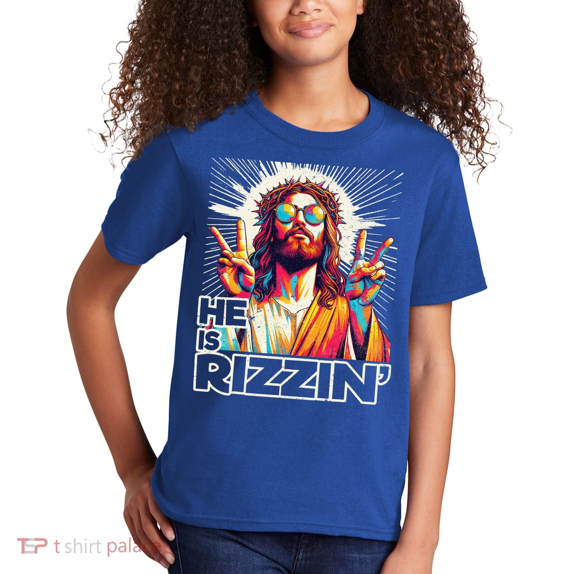  Jesus Has Rizzen Easter Christian Kids T-Shirt