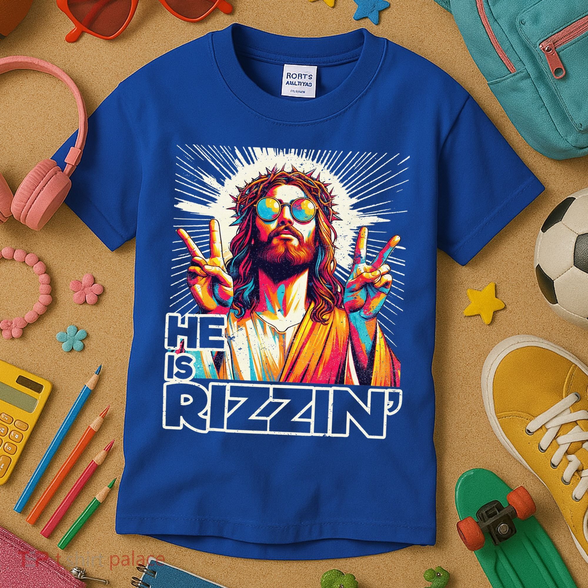  Jesus Has Rizzen Easter Christian Kids T-Shirt