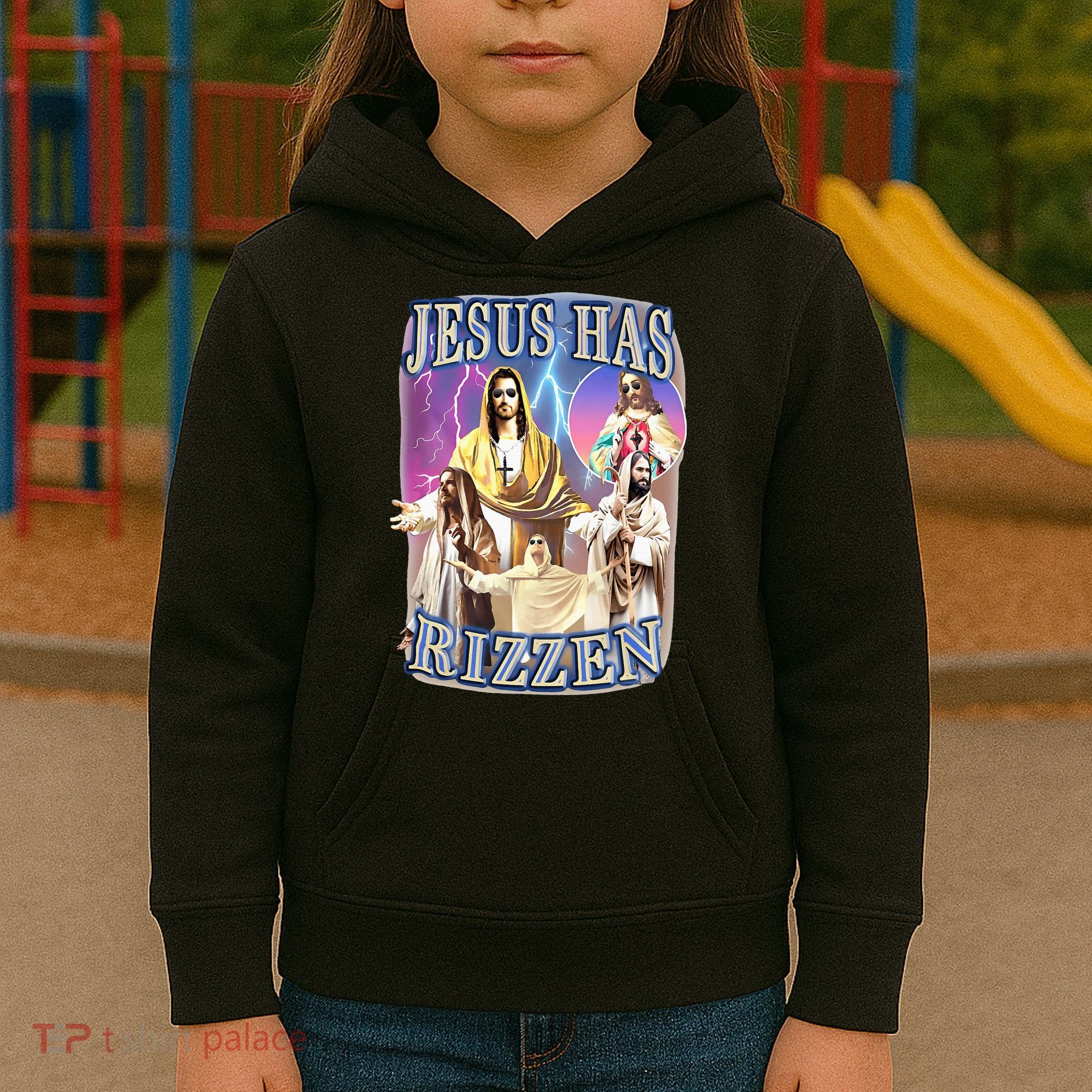 Jesus Has Rizzen Kids Hoodie
