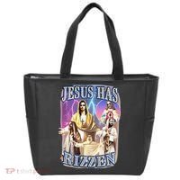 Jesus Has Rizzen Tote Bag thumb 0
