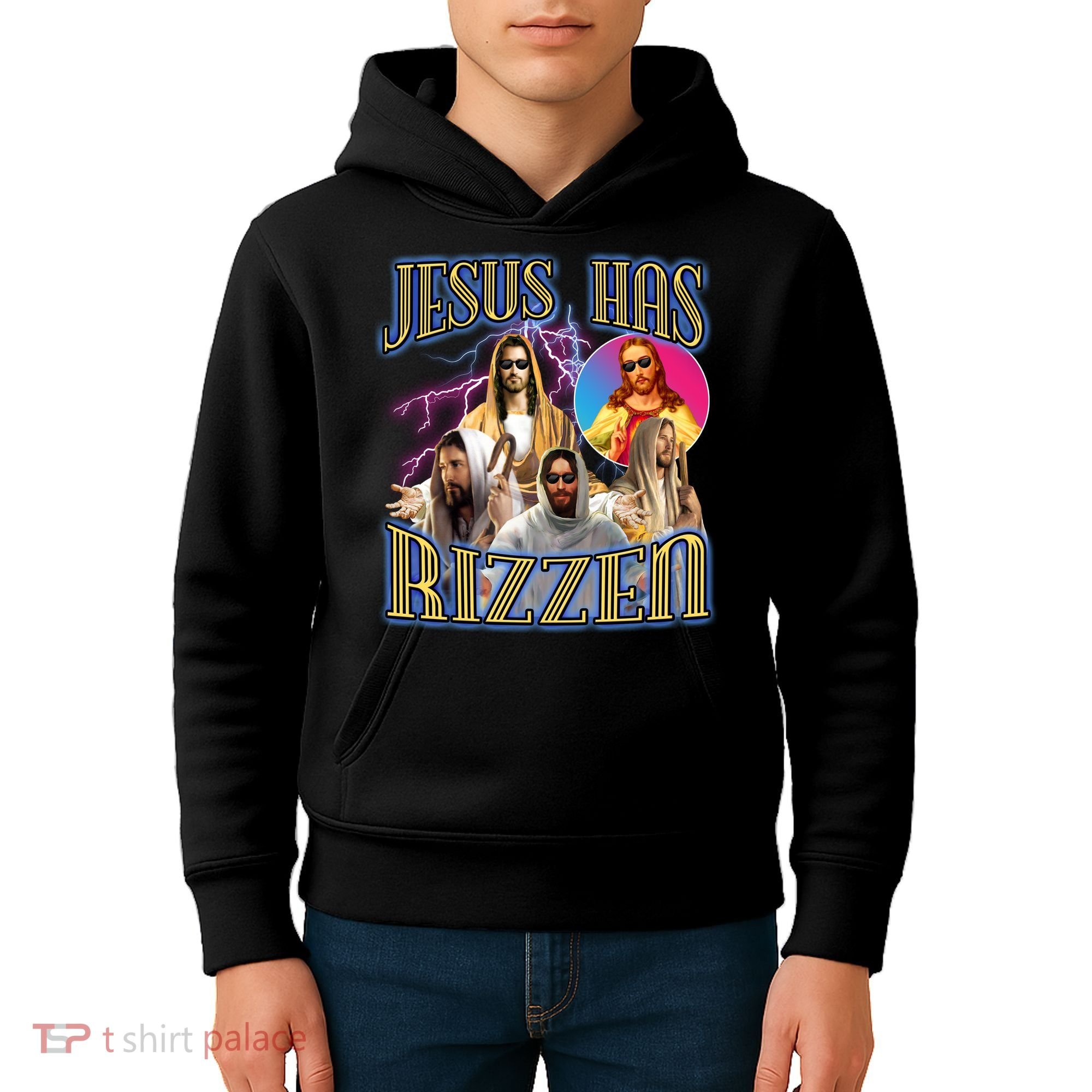 Jesus Has Rizzen Christian Faith Kids Hoodie