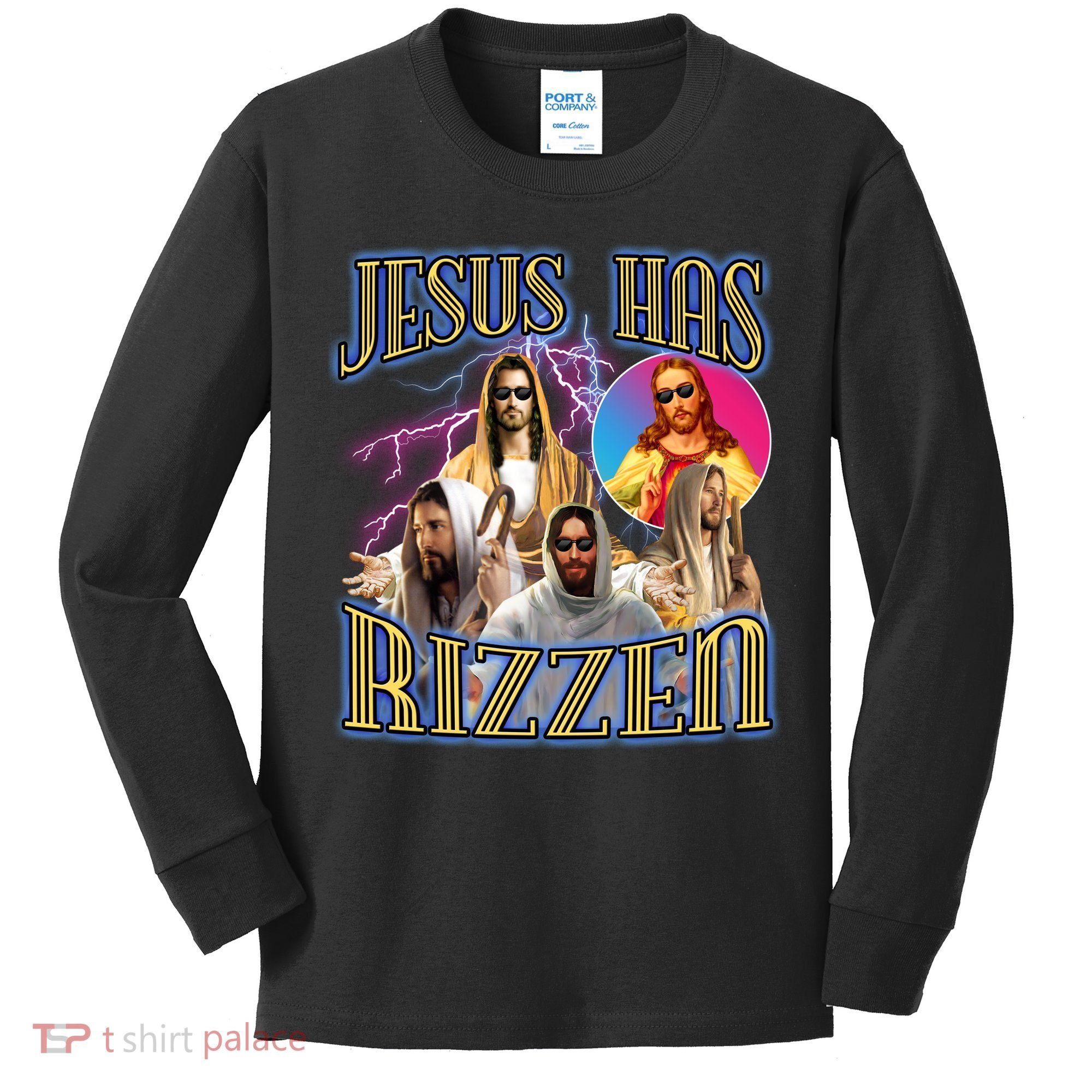 Jesus Has Rizzen Christian Faith Kids Long Sleeve Shirt