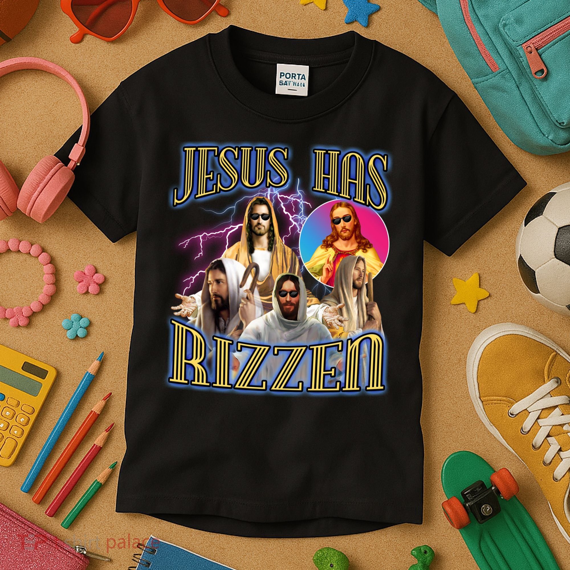 Jesus Has Rizzen Christian Faith Kids T-Shirt