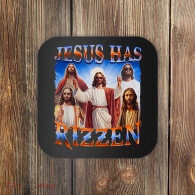 Jesus Has Rizzen He Is Rizzen Coaster