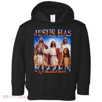 Jesus Has Rizzen He Is Rizzen Toddler Hoodie thumb 0