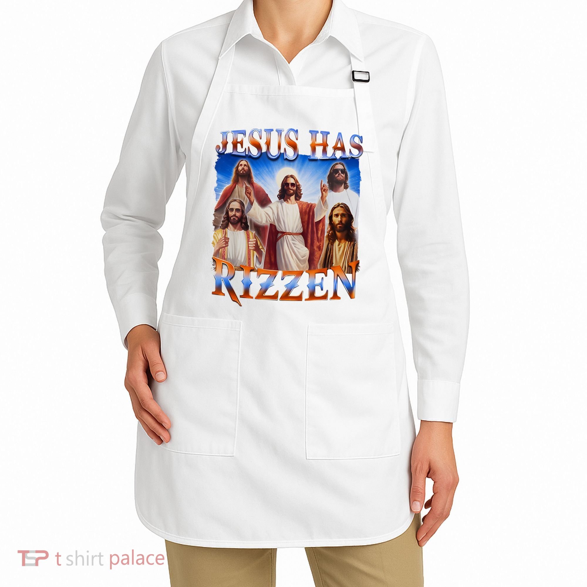Jesus Has Rizzen He Is Rizzen Apron