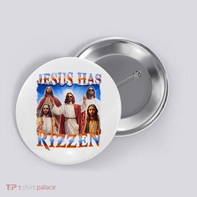 Jesus Has Rizzen He Is Rizzen Button