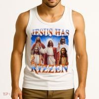 Jesus Has Rizzen He Is Rizzen Tank Top thumb 3