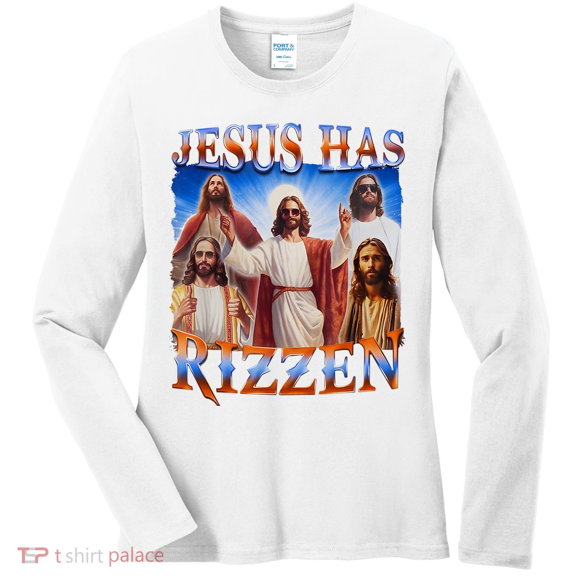 Jesus Has Rizzen He Is Rizzen Women's Long Sleeve Shirt
