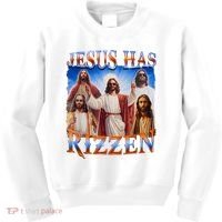 Jesus Has Rizzen He Is Rizzen Kids Sweatshirt thumb 0