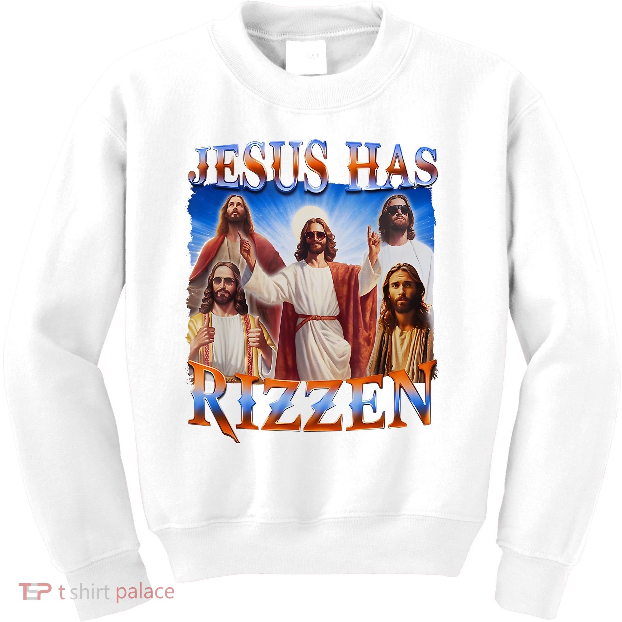 Jesus Has Rizzen He Is Rizzen Kids Sweatshirt
