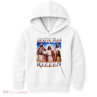 Jesus Has Rizzen He Is Rizzen Kids Hoodie thumb 0