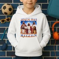 Jesus Has Rizzen He Is Rizzen Kids Hoodie thumb 2