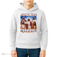 Jesus Has Rizzen He Is Rizzen Kids Hoodie thumb 4