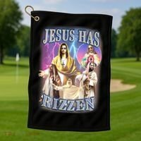 Jesus Has Rizzen Golf Towel thumb 1