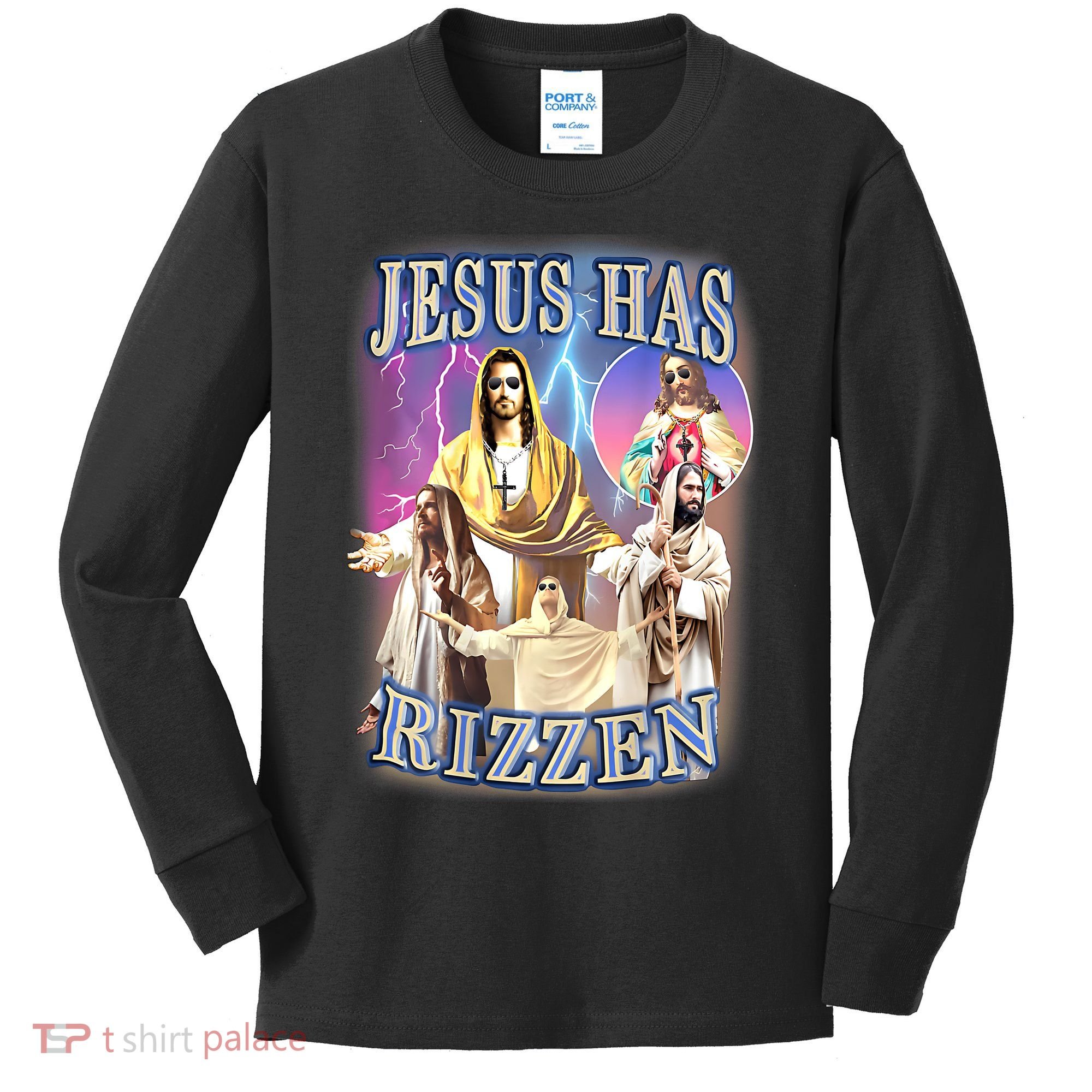 Jesus Has Rizzen Kids Long Sleeve Shirt