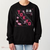 Japan Hello Spring Tokyo Text With Flower And Butterflies Women's Sweatshirt thumb 0