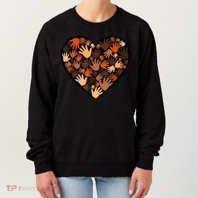 Juneteenth Heart Support Black History Month Black Gift Women's Sweatshirt