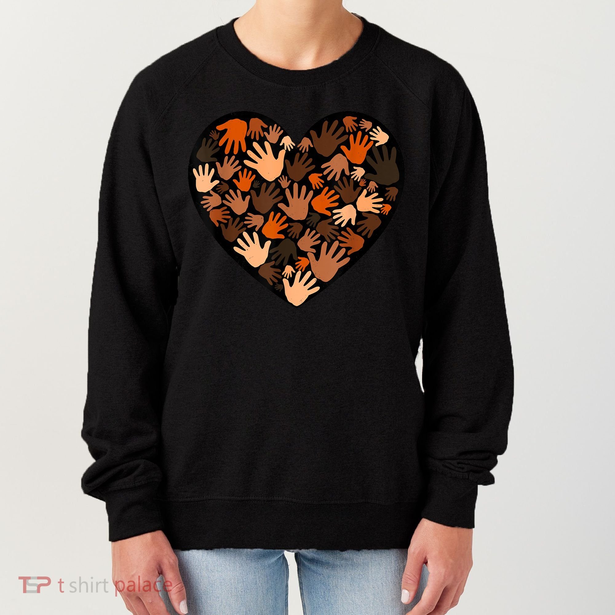 Juneteenth Heart Support Black History Month Black Gift Women's Sweatshirt
