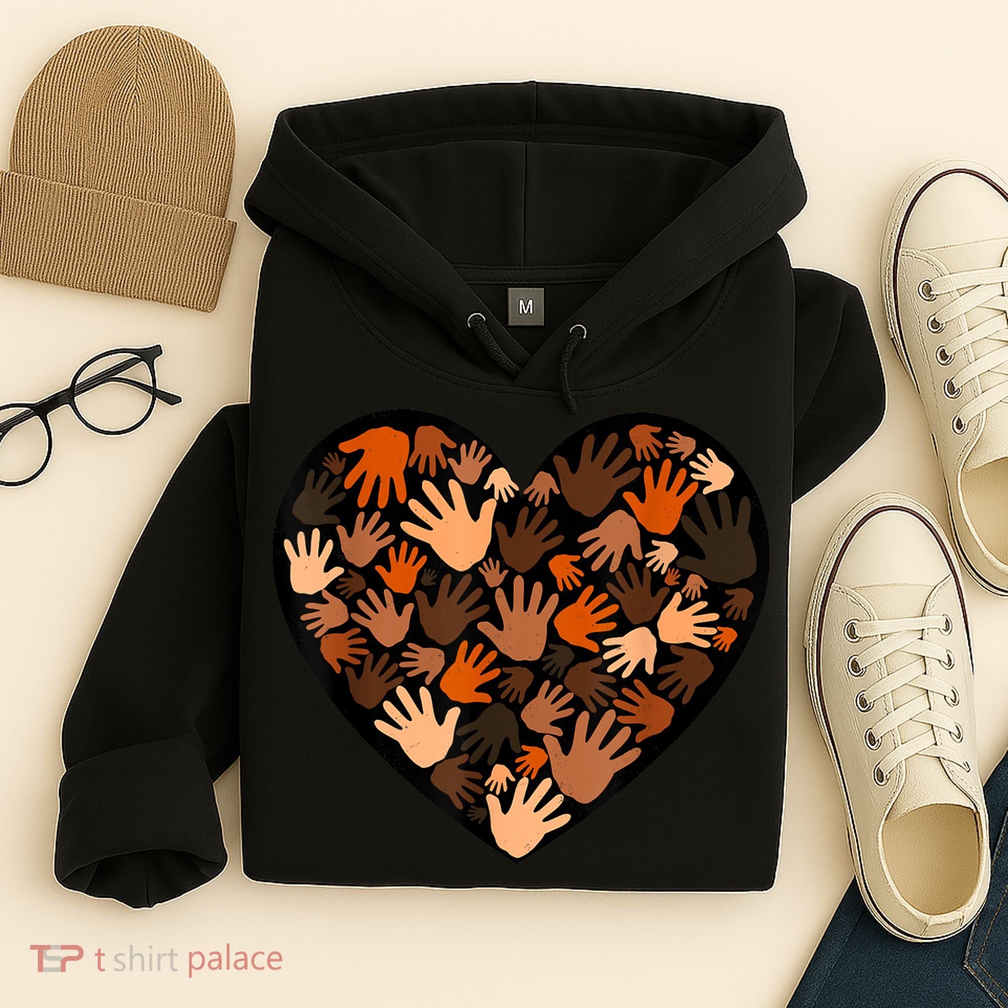 Juneteenth Heart Support Black History Month Black Gift Hoodie
