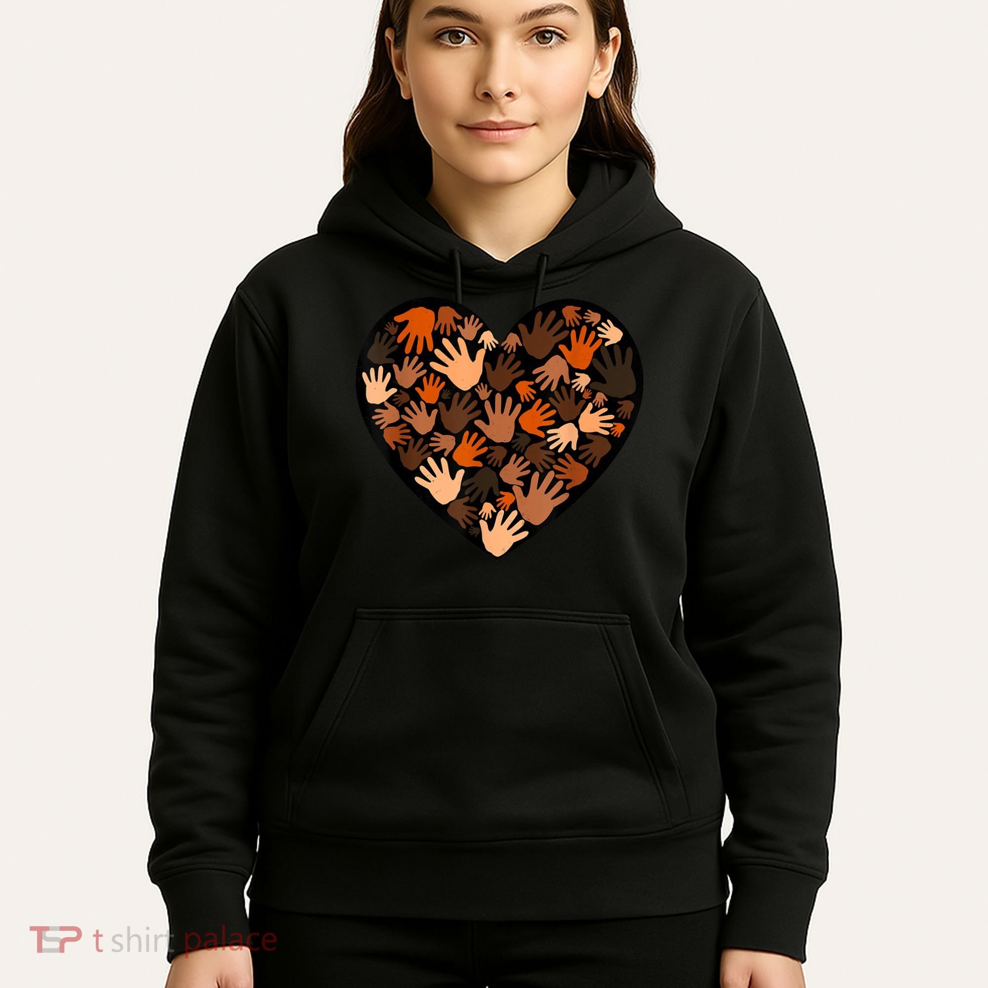 Juneteenth Heart Support Black History Month Black Gift Hoodie