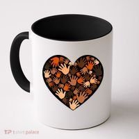 Juneteenth Heart Support Black History Month Black Gift Coffee Mug thumb 0