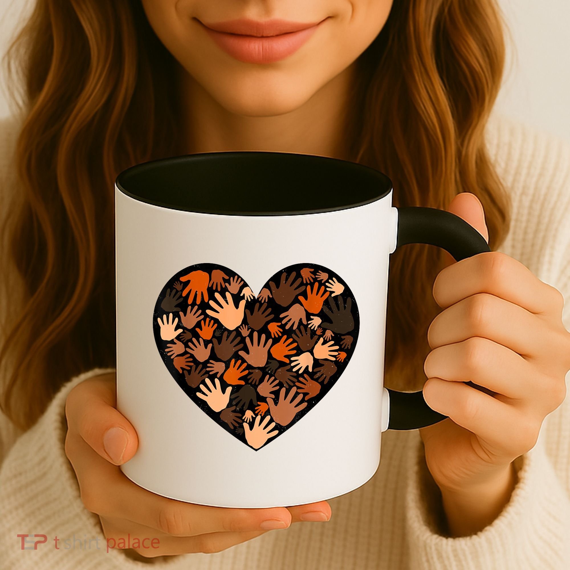 Juneteenth Heart Support Black History Month Black Gift Coffee Mug