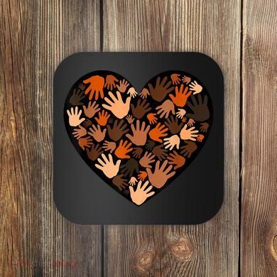 Juneteenth Heart Support Black History Month Black Gift Coaster