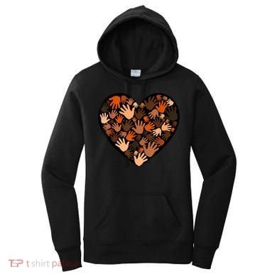 Juneteenth Heart Support Black History Month Black Gift Women's Hoodie