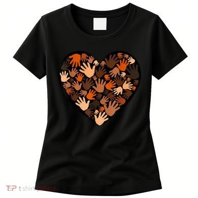 Juneteenth Heart Support Black History Month Black Gift Women's T-Shirt