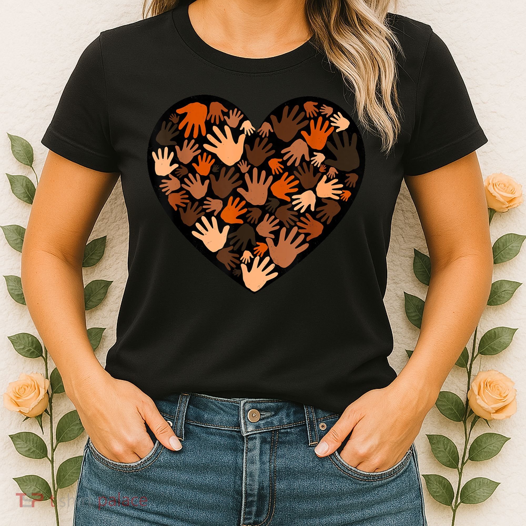 Juneteenth Heart Support Black History Month Black Gift Women's T-Shirt