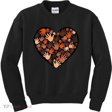Juneteenth Heart Support Black History Month Black Gift Kids Sweatshirt