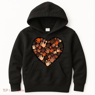 Juneteenth Heart Support Black History Month Black Gift Kids Hoodie