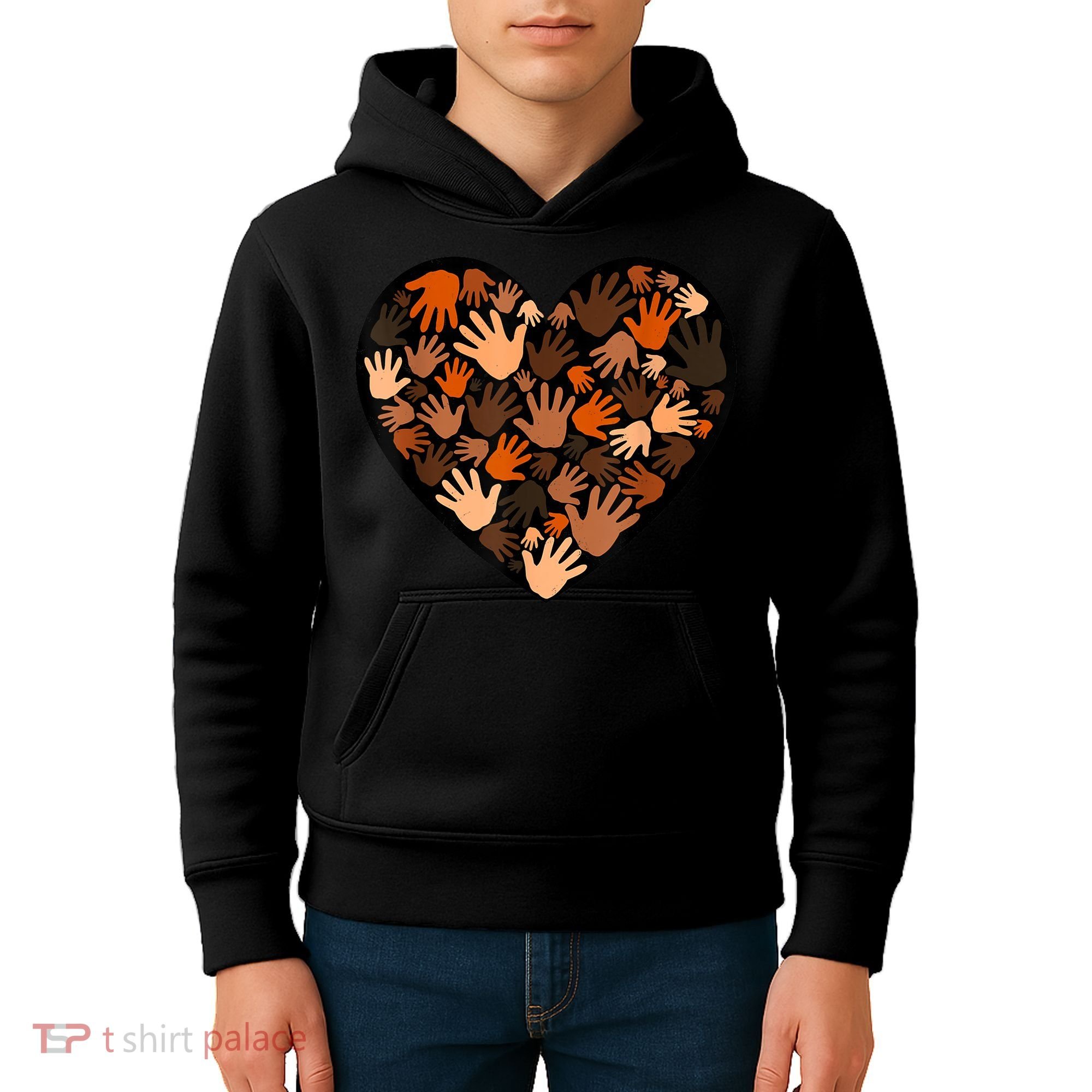 Juneteenth Heart Support Black History Month Black Gift Kids Hoodie