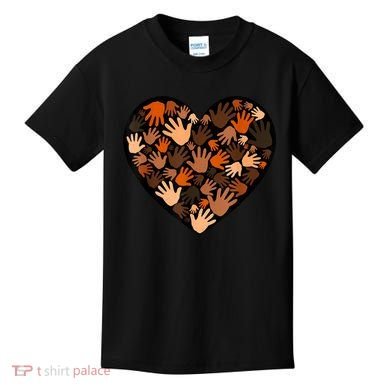 Juneteenth Heart Support Black History Month Black Gift Kids T-Shirt