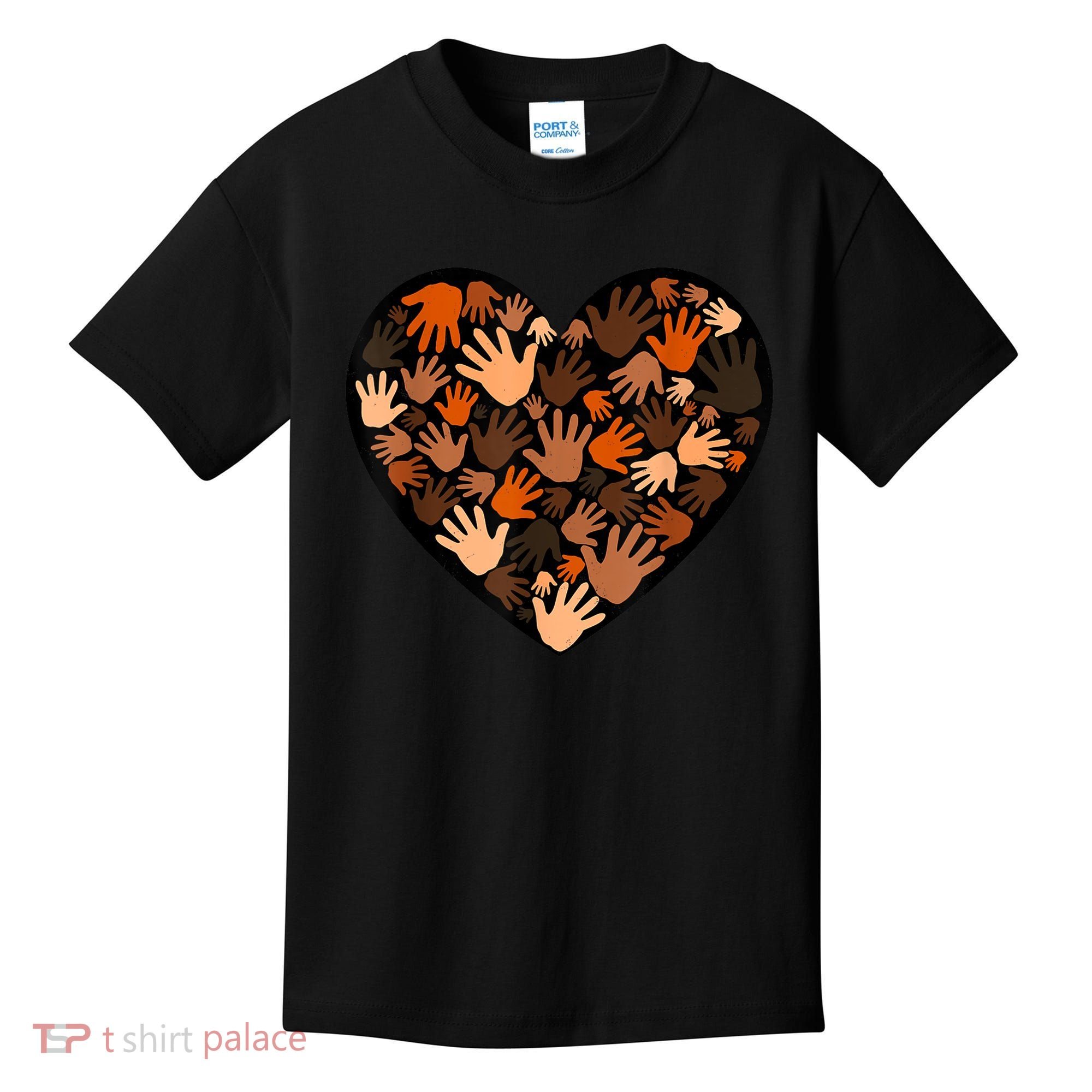 Juneteenth Heart Support Black History Month Black Gift Kids T-Shirt
